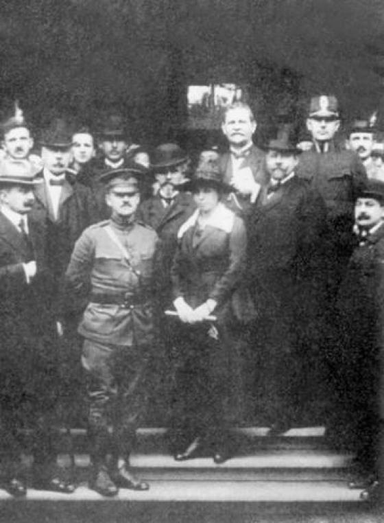 Záběr z otevření rakovnické sokolovny dne 21. června 1914, byla postavena za jeden rok a 22 dnů