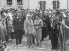 Návštěva prezidenta Dr. E. Beneše v květnu 1947 v rodných Kožlanech. Pan prezident s chotí byl členem T. J. Sokol Kožlany (Sokolská župa Rakovnická).